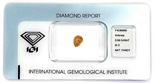 Foto 1 - 0,58ct Fancy Deep Yellow Orange SI2 Trofpen Diamant IGI, D6488