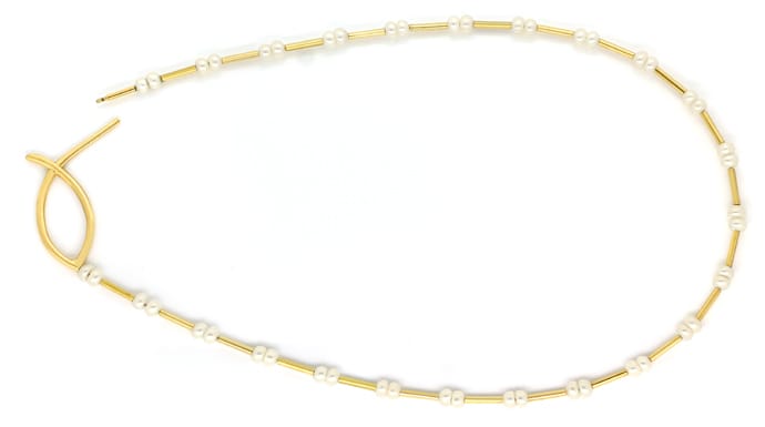 Foto 1 - Designer-Collier mit 48 Perlen in 18K Gelbgold, S2185