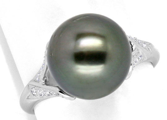 Foto 2 - Diamantring, Spitzen Tahiti Perle Weißgold, S4957