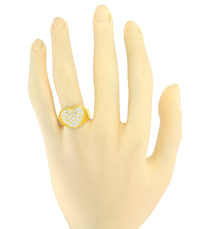 Foto 4 - Diamantring Herz 0,70ct Brillanten Gelbgold, S5064