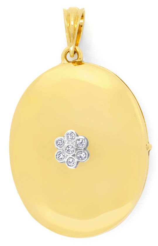 Foto 2 - Diamantanhänger Gelbgold Medaillon für Bilder, S6818